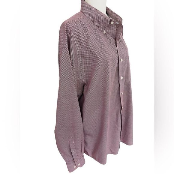 Jos A Bank Signature Houndstooth Shirt Wrinkle Free L/S Button Down, size XL - Picture 5 of 7